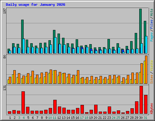 Daily usage for January 2026