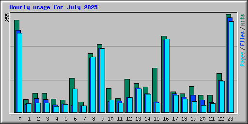 Hourly usage for July 2025